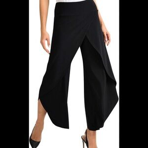 Joseph Ribkoff Split Leg Overlay Pants Black Size 6